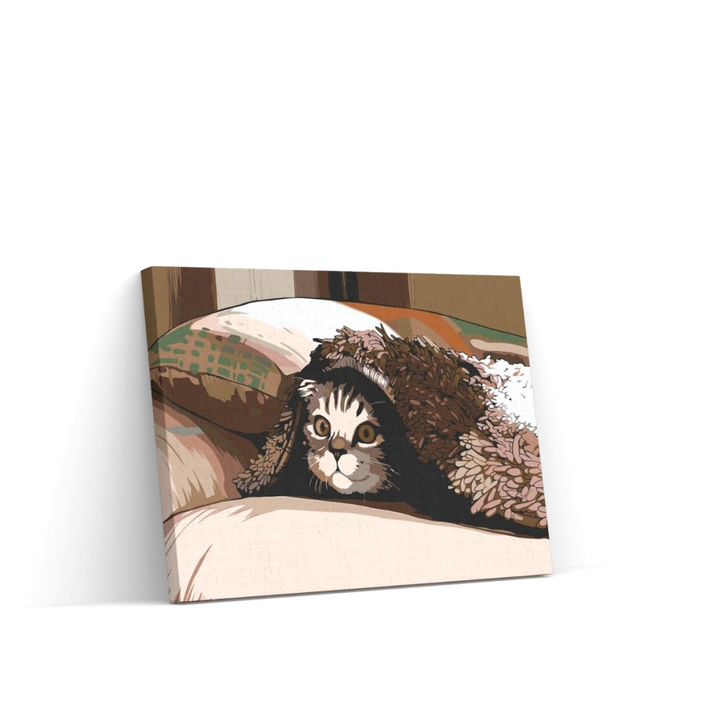 Pintar por Números - Gato bajo la almohada