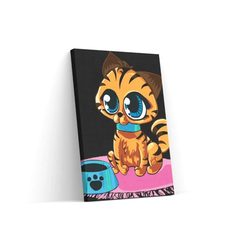 Pintar por Números - Un gato con ojos grandes