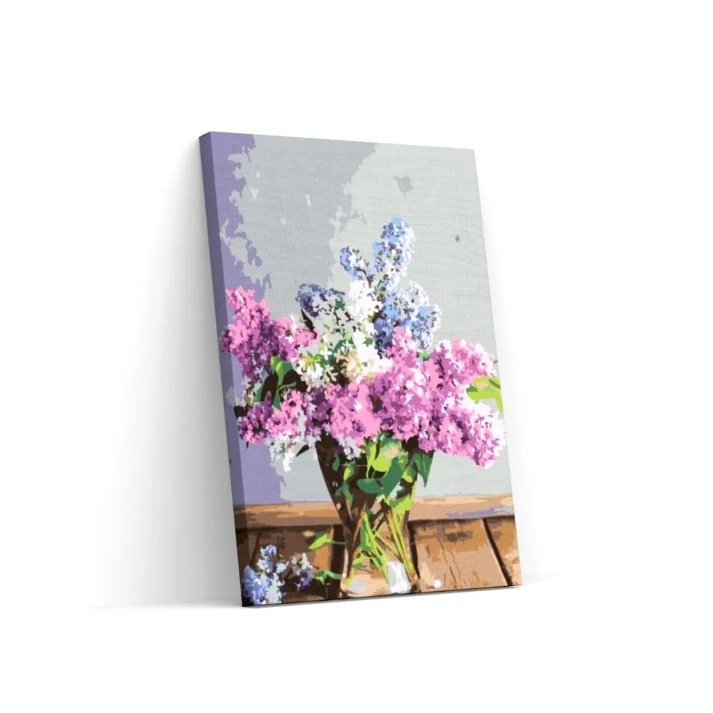 Pintar por Números - Lilas en un jarrón