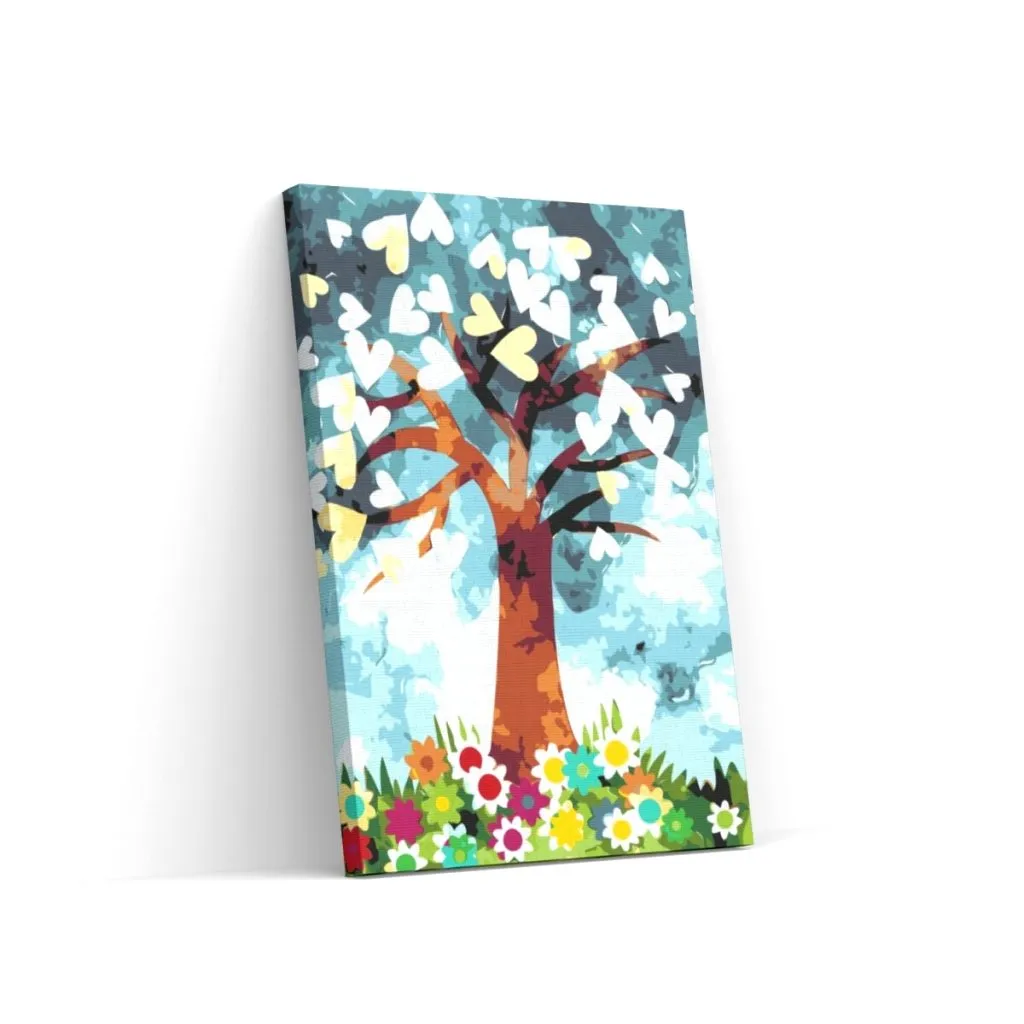 Pintar por Números - Árbol de corazones