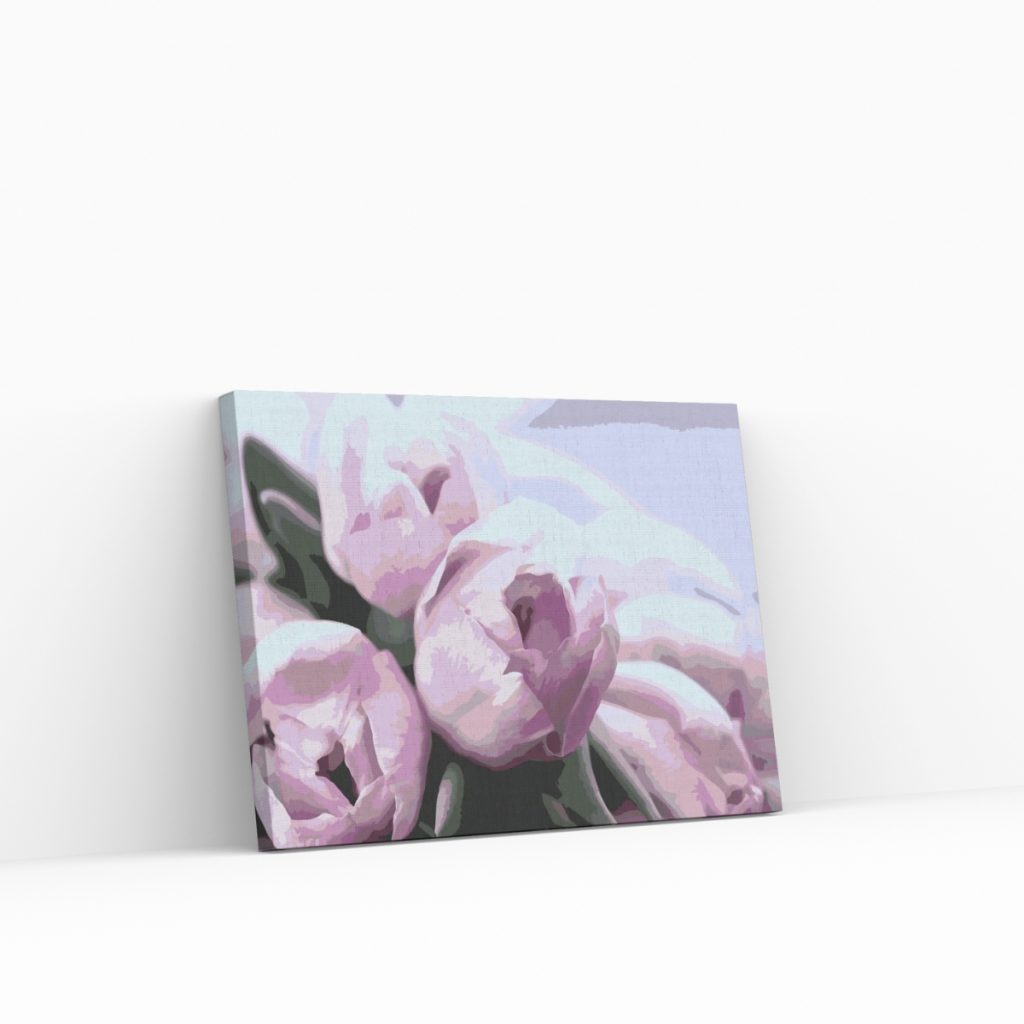 Pintar por Números - Tulipanes morados sobre la mesa