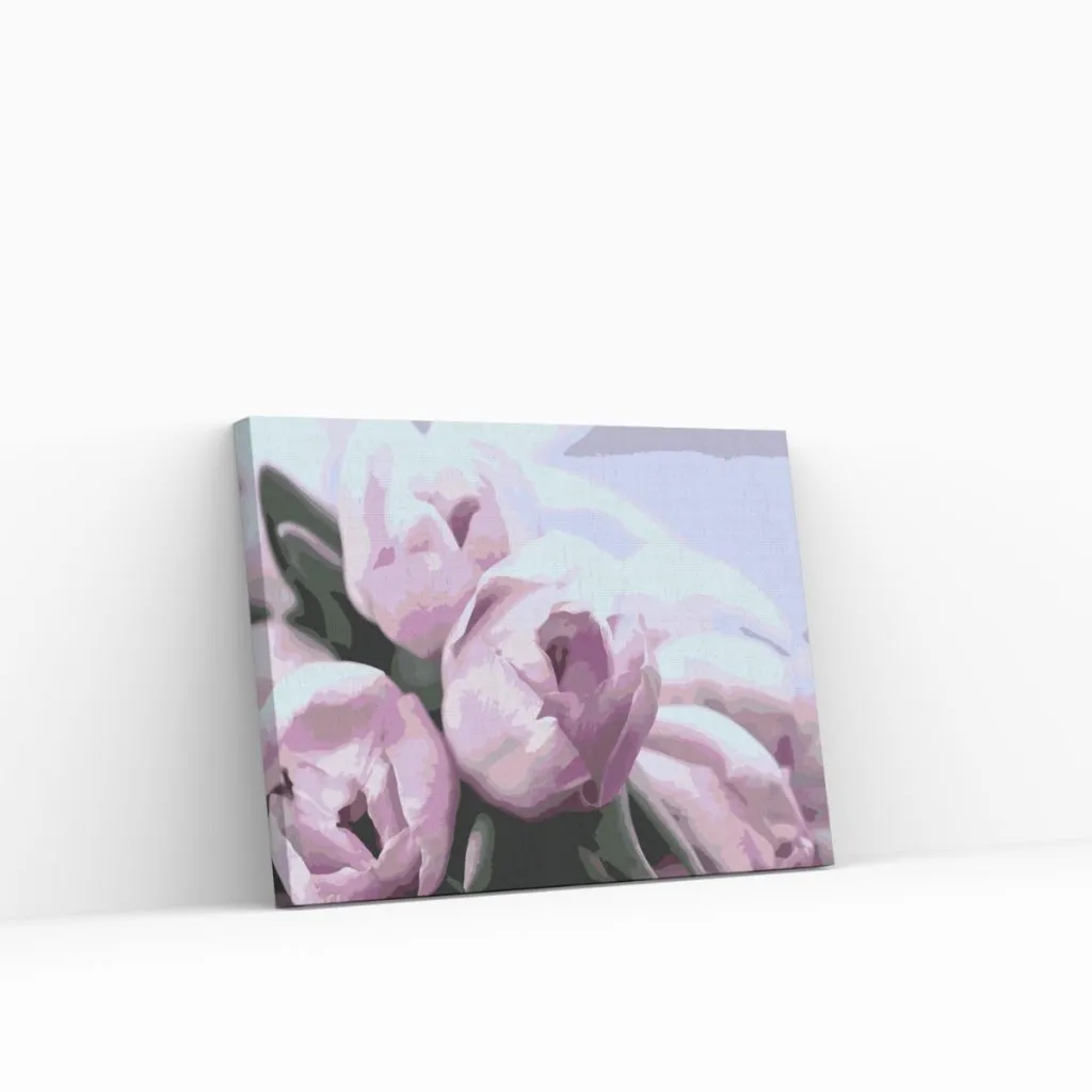 Pintar por Números - Tulipanes morados sobre la mesa