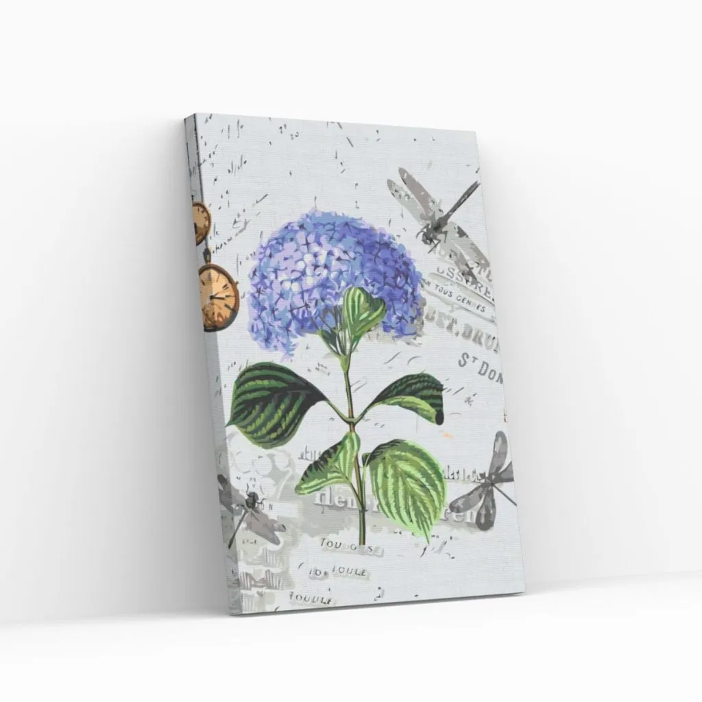 Pintar por Números - Hortensias y libélulas