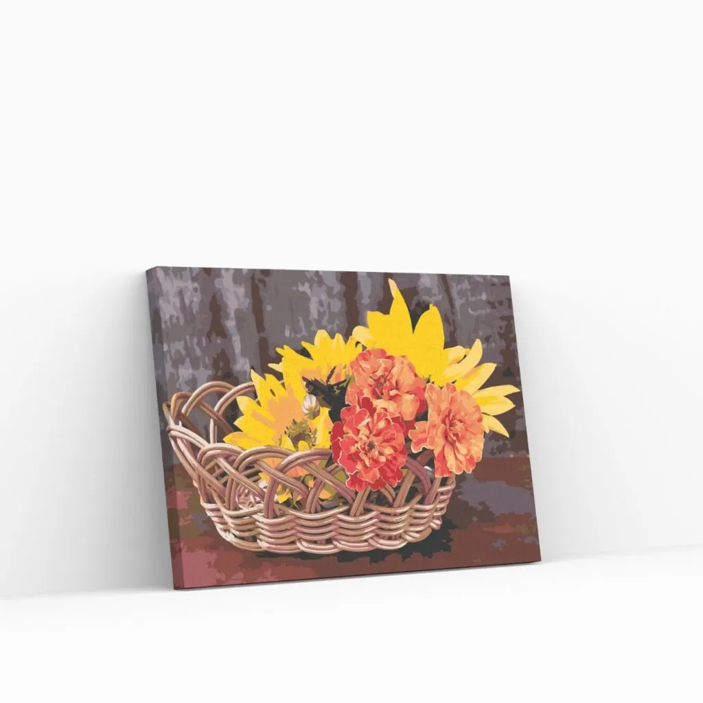 Pintar por Números - Cesta con flores