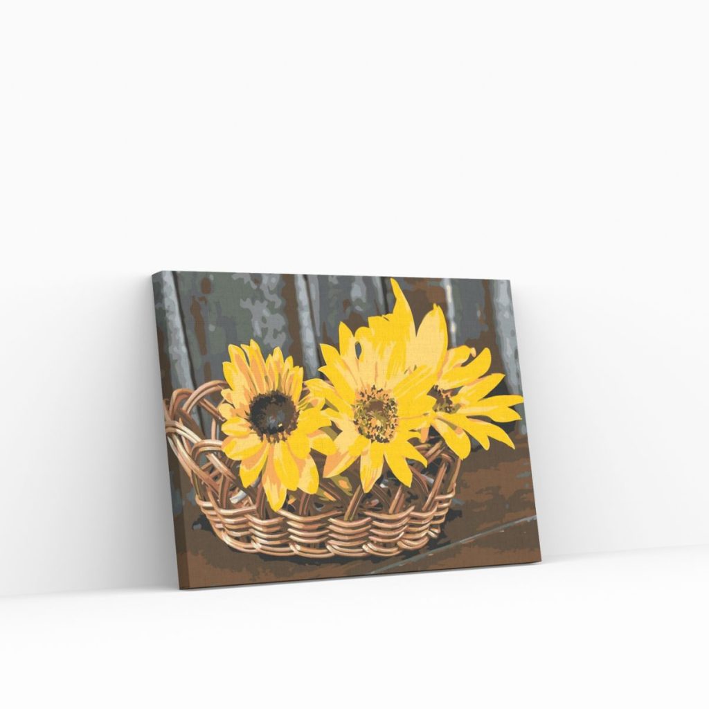 Pintar por Números - Cesta con girasoles
