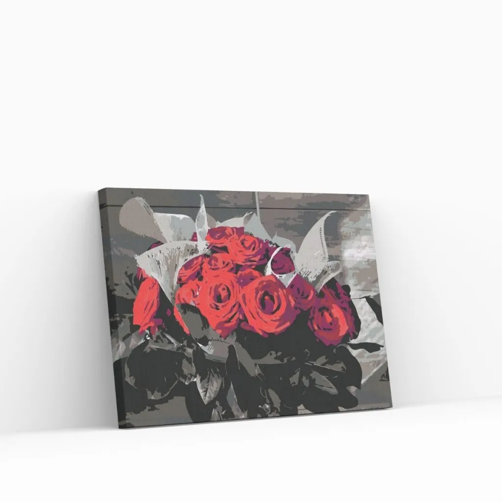 Pintar por Números - Ramo de rosas rojas