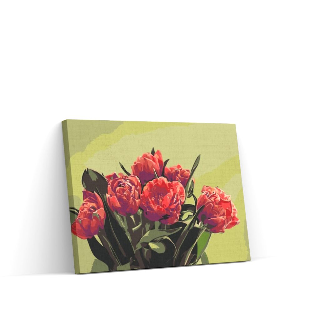 Pintar por Números - Ramo de tulipanes rojos