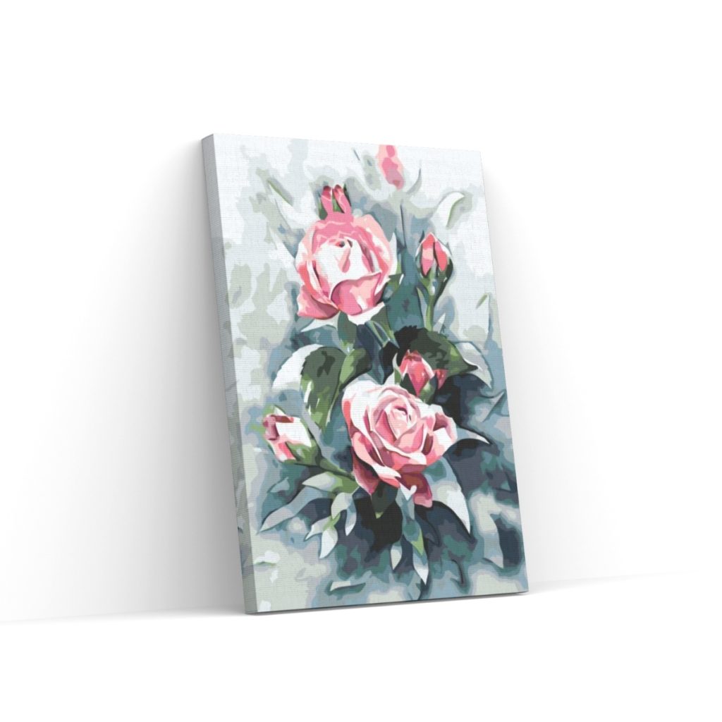 Pintar por Números - Ramo de rosas rosa pastel