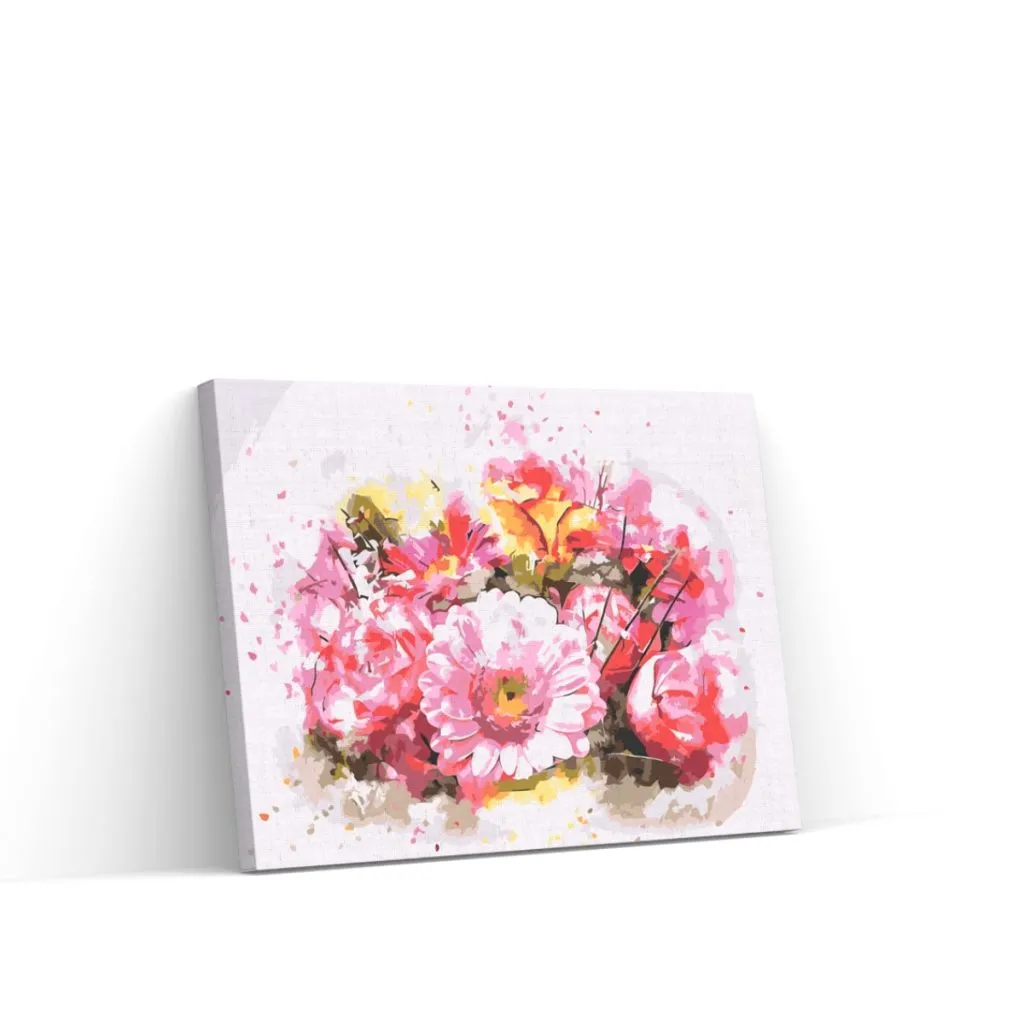 Pintar por Números - Ramo de flores rosas