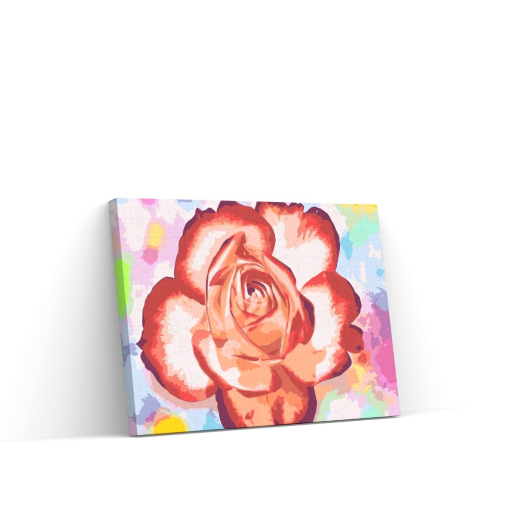 Pintar por Números - Rosas con fondo de color