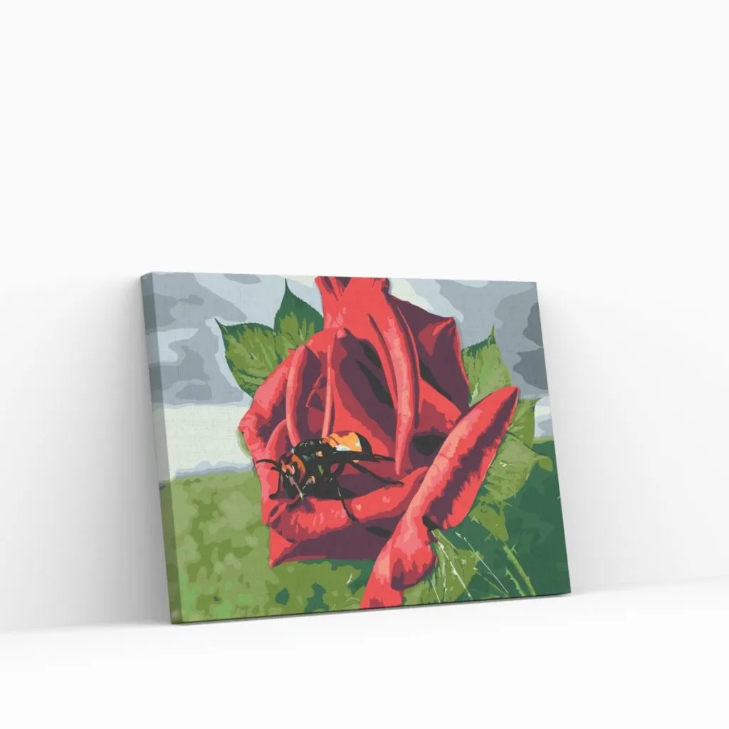 Pintar por Números - Abeja en una rosa