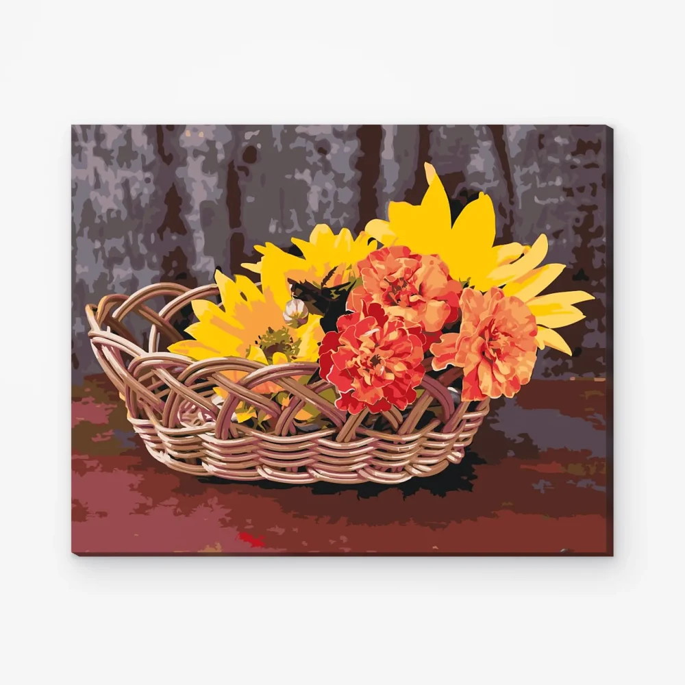 Pintar por Números - Cesta con flores