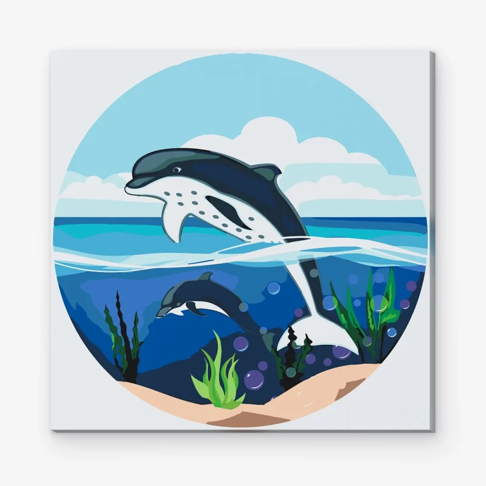 Pintar por Números - Delfines en el océano