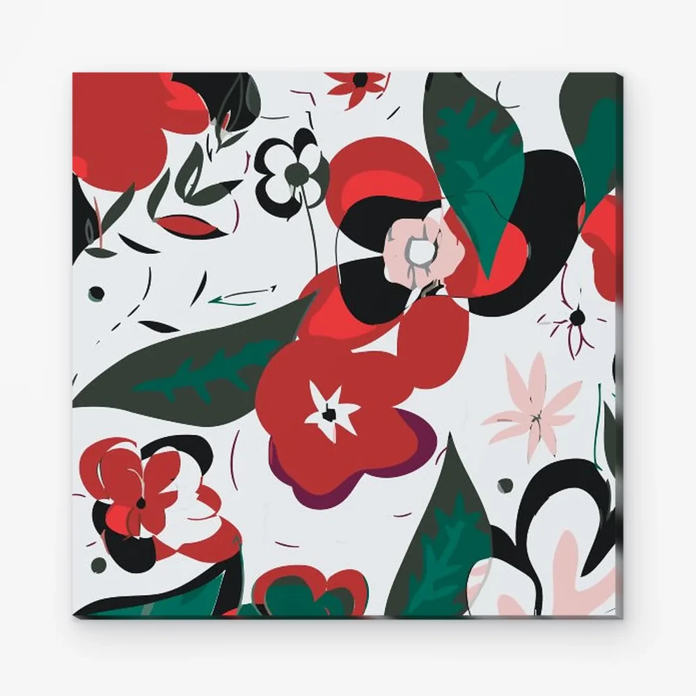 Pintar por Números - Flores abstractas rojas