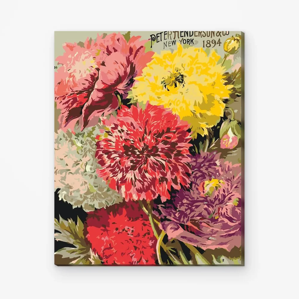 Pintar por Números - Flores de colores retro