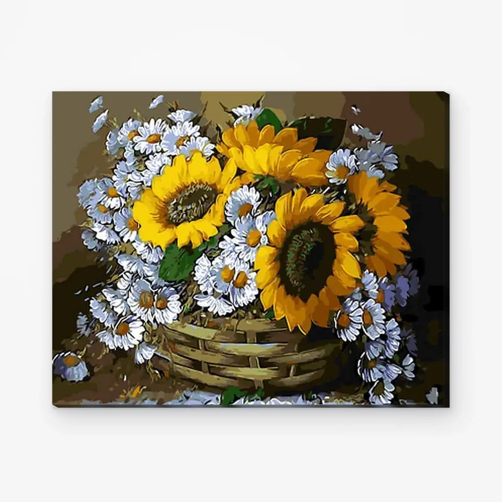 Pintar por Números - Flores en cesta