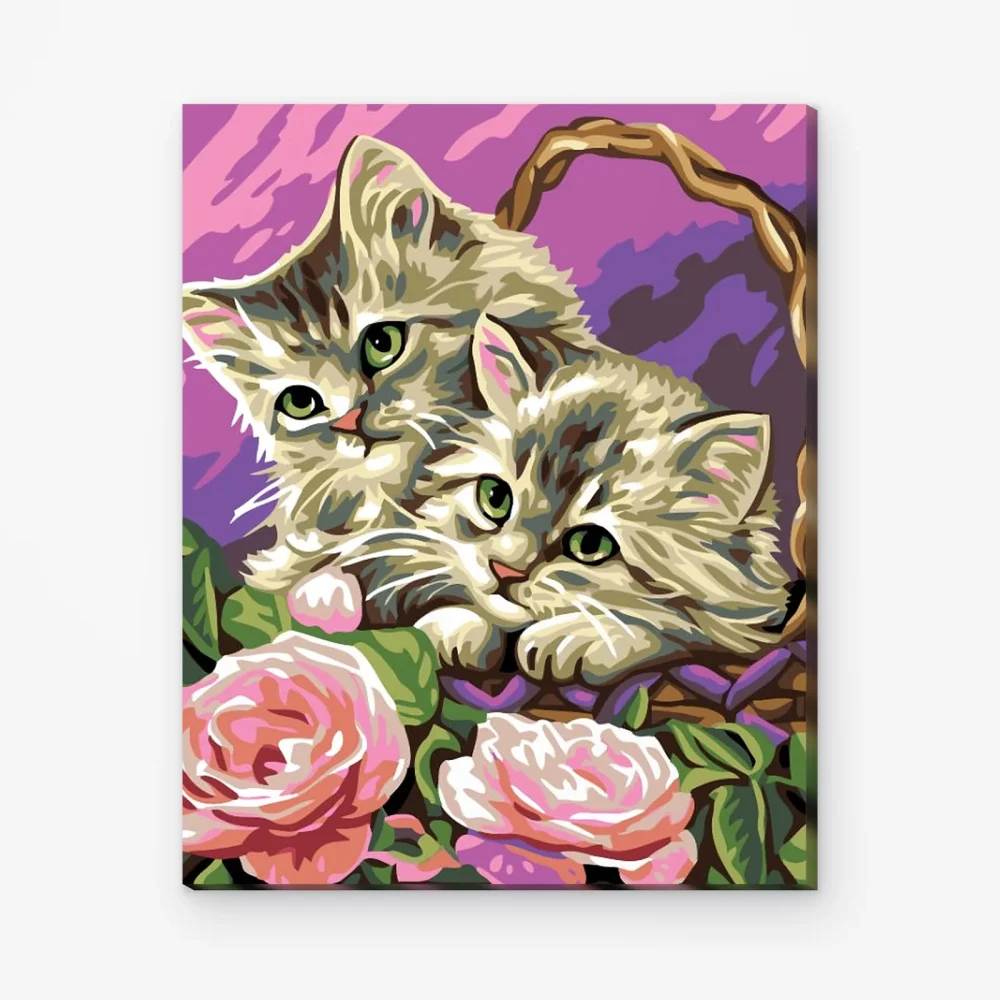 Pintar por Números - Gatitos en la cesta