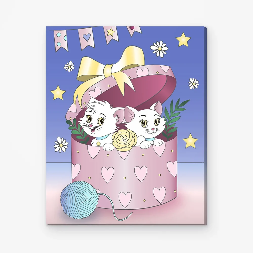 Pintar por Números - Gatitos en una caja