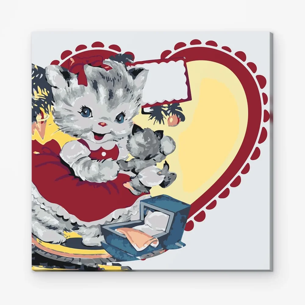 Pintar por Números - Gato con corazón