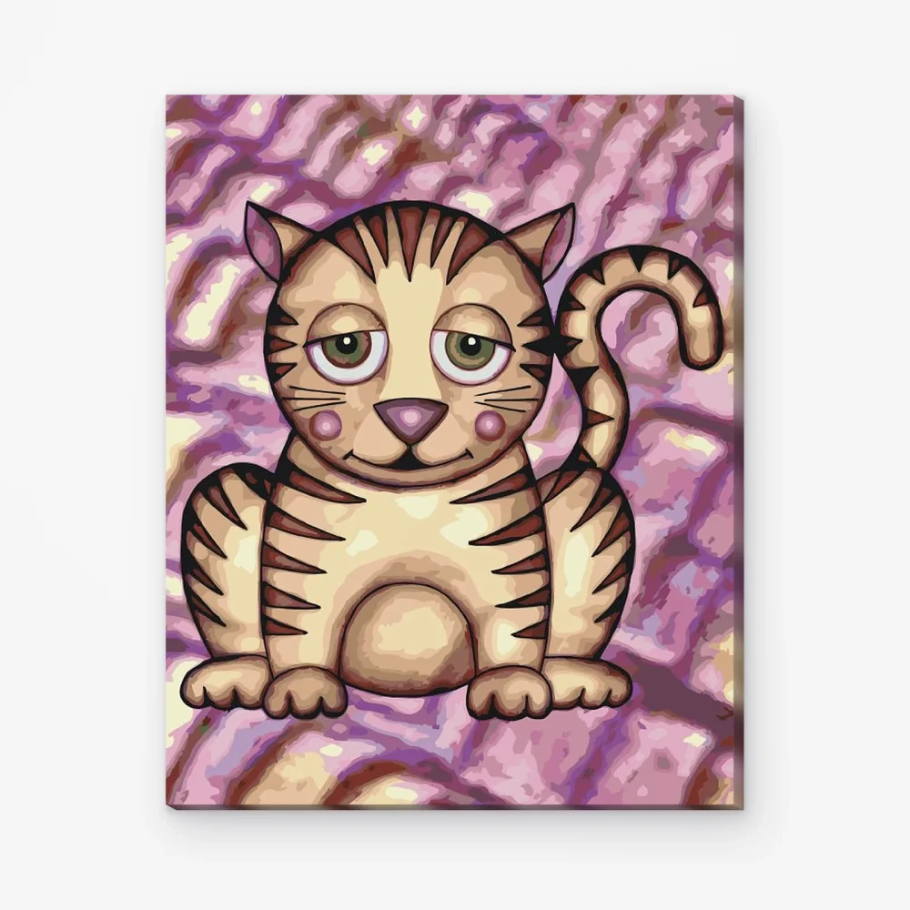Pintar por Números - Gato con mejillas moradas