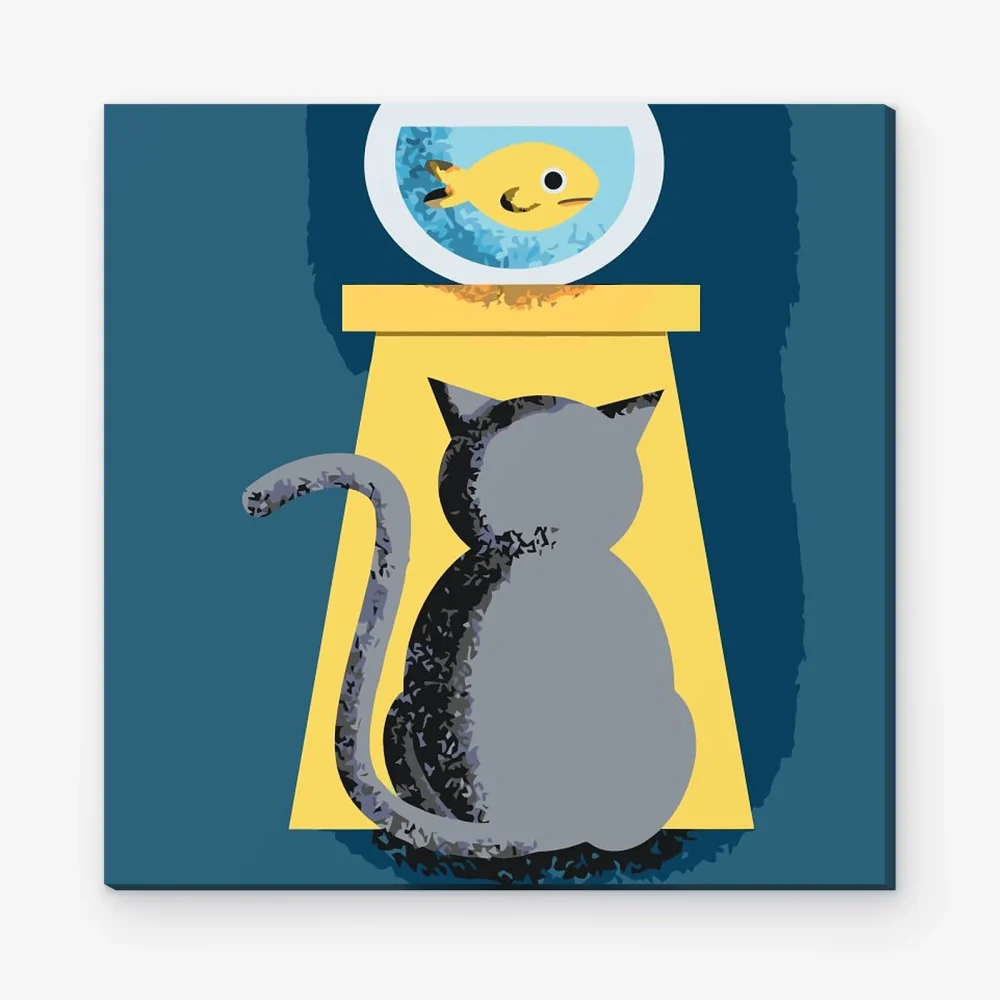 Pintar por Números - Gato y presa