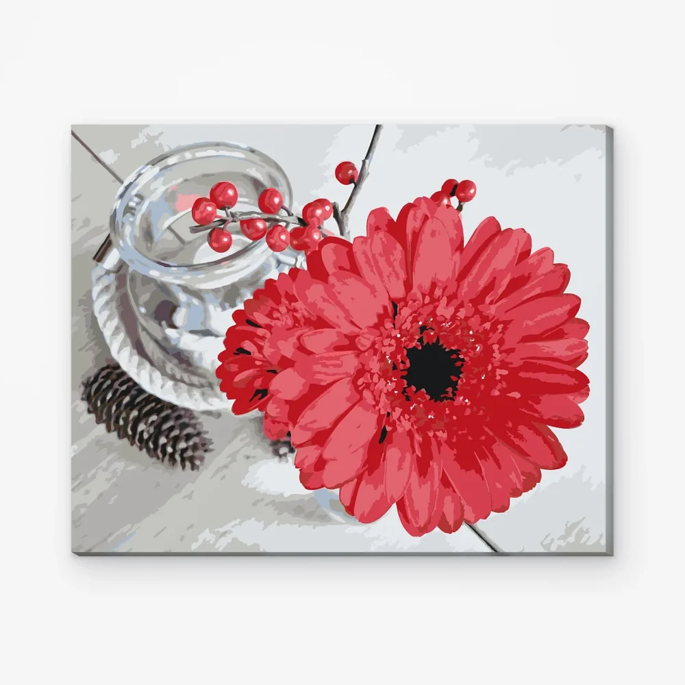 Pintar por Números - Gerbera y vela