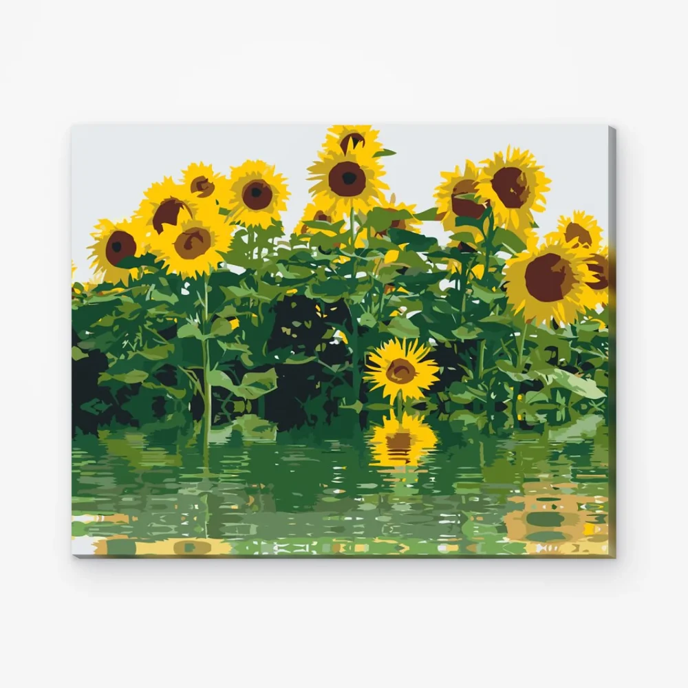 Pintar por Números - Girasoles junto al agua