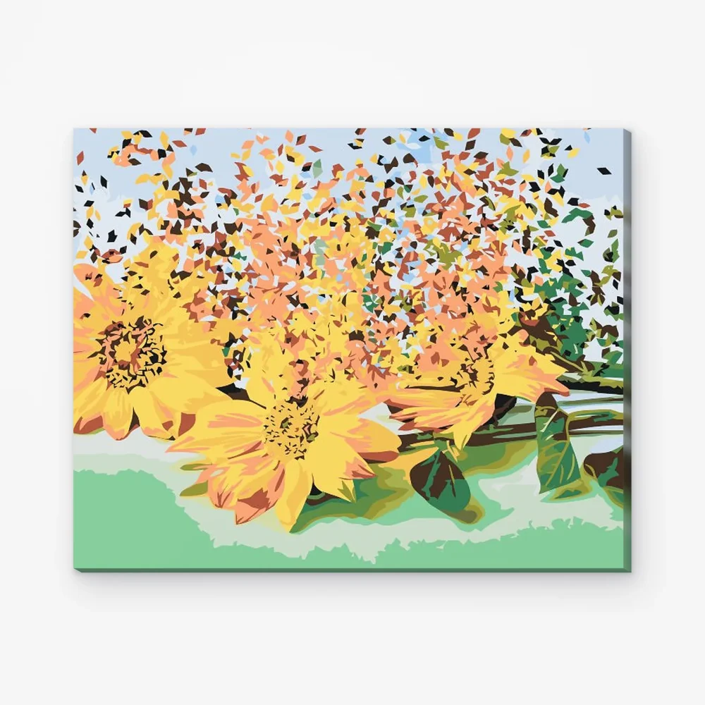 Pintar por Números - Girasoles soplados