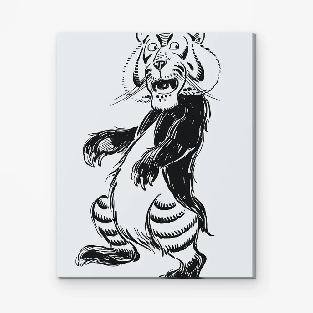 Pintar por Números - Dibujo de león en blanco y negro