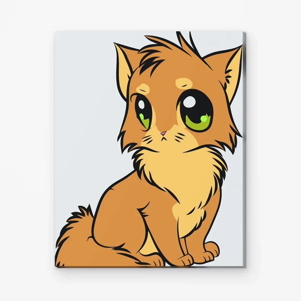 Pintar por Números - Lindo gatito naranja