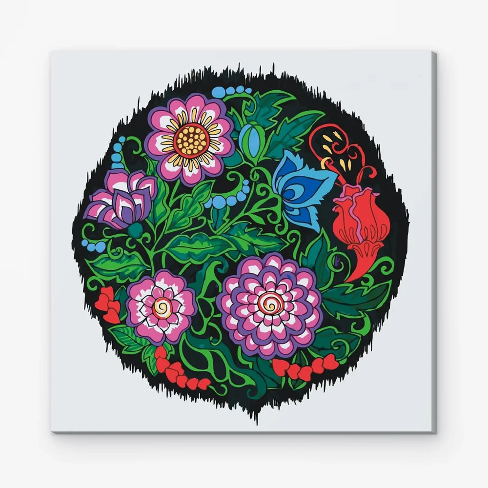 Pintar por Números - Mandala con flores