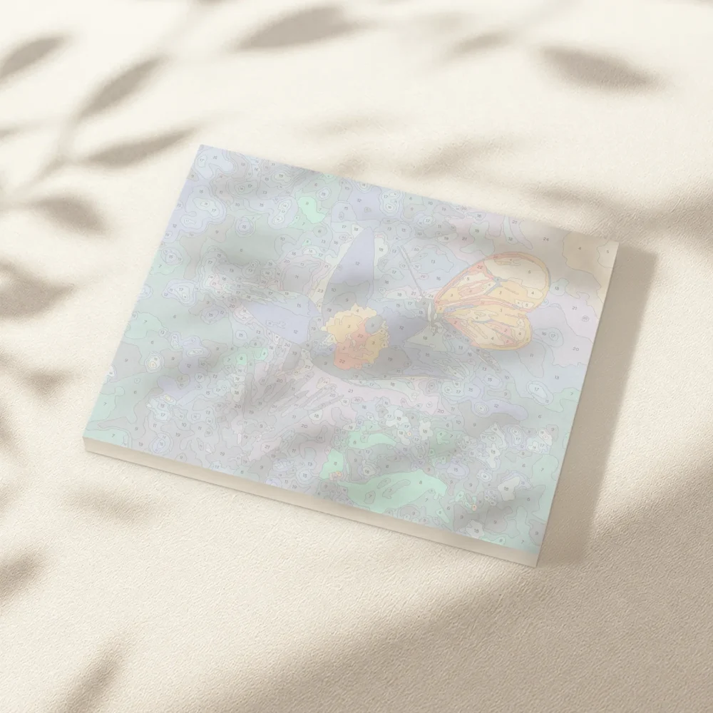 Pintar por Números - Mariposa sobre flor azul