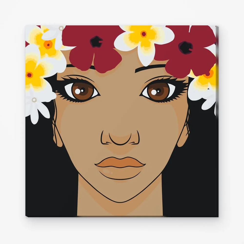 Pintar por Números - Mujer con corona de flores