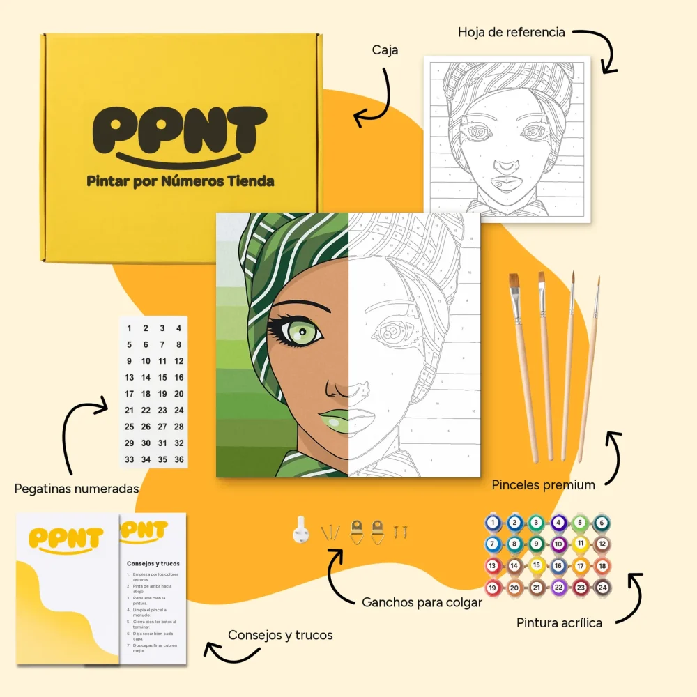 Pintar por Números - Mujer con turbante verde