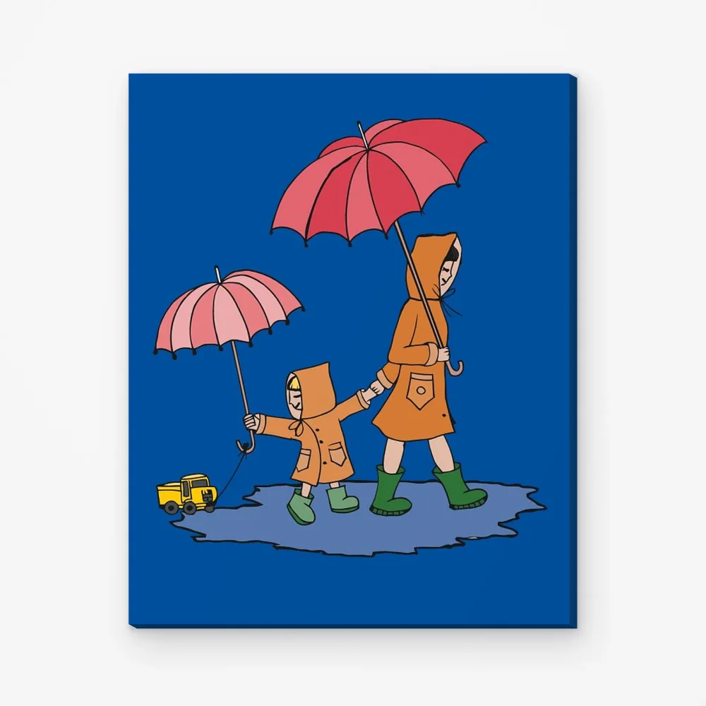 Pintar por Números - Niño con su madre durante un paseo