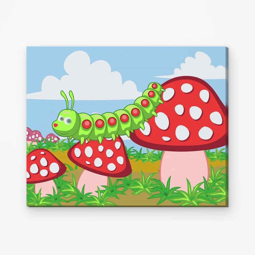 Pintar por Números - Oruga sobre setas