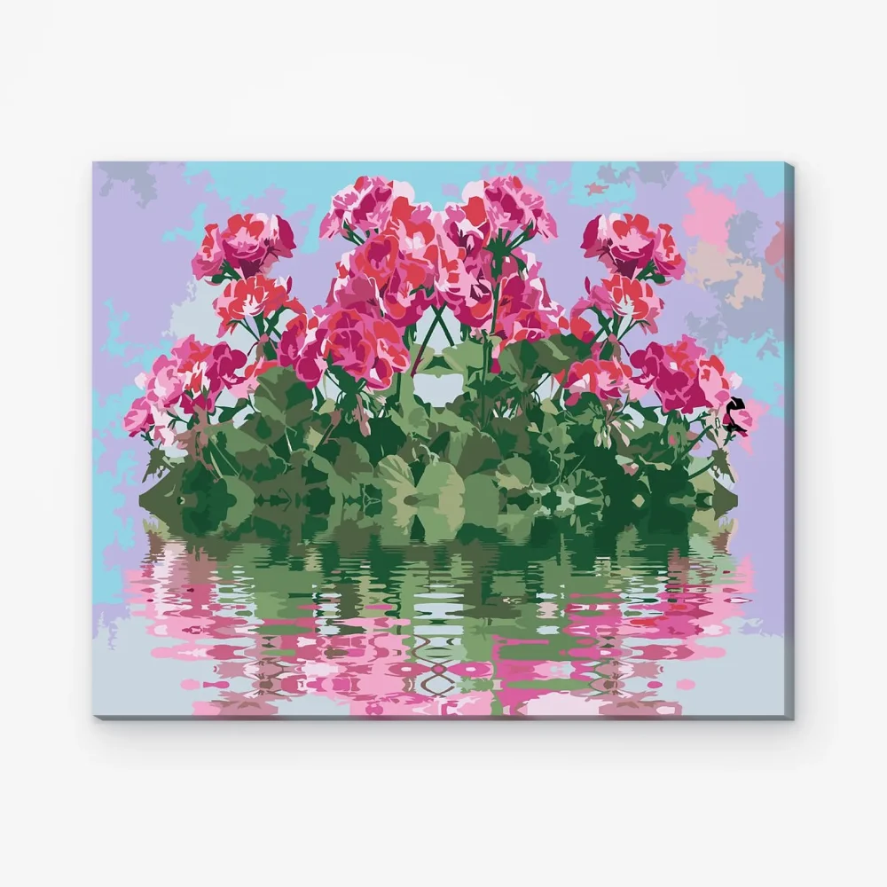 Pintar por Números - Pelargonium en el agua