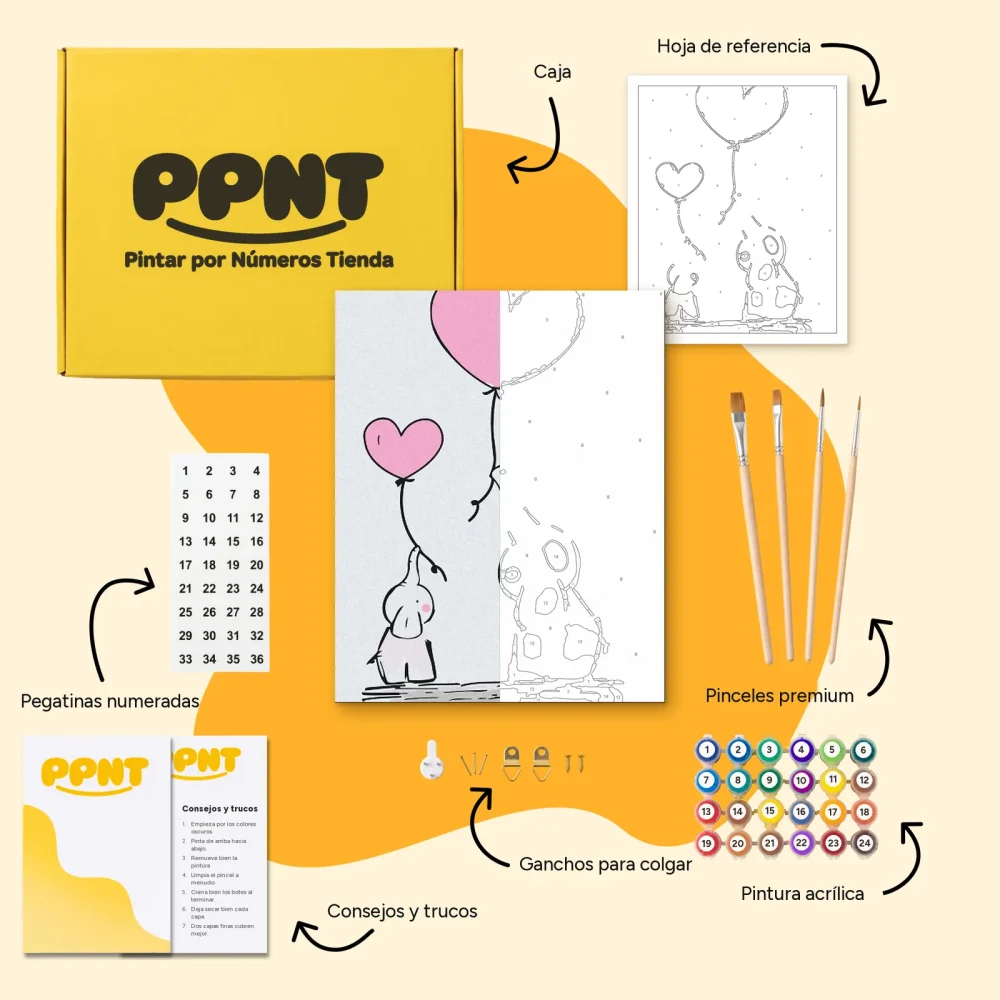 Pintar por Números - Pequeños elefantes
