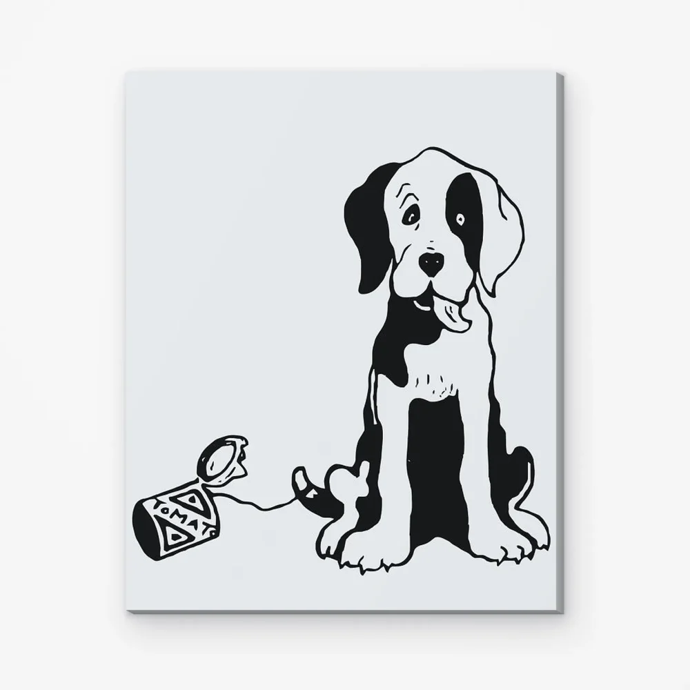 Pintar por Números - Perro blanco y negro