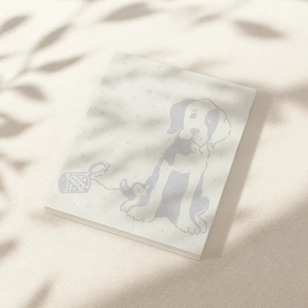 Pintar por Números - Perro blanco y negro