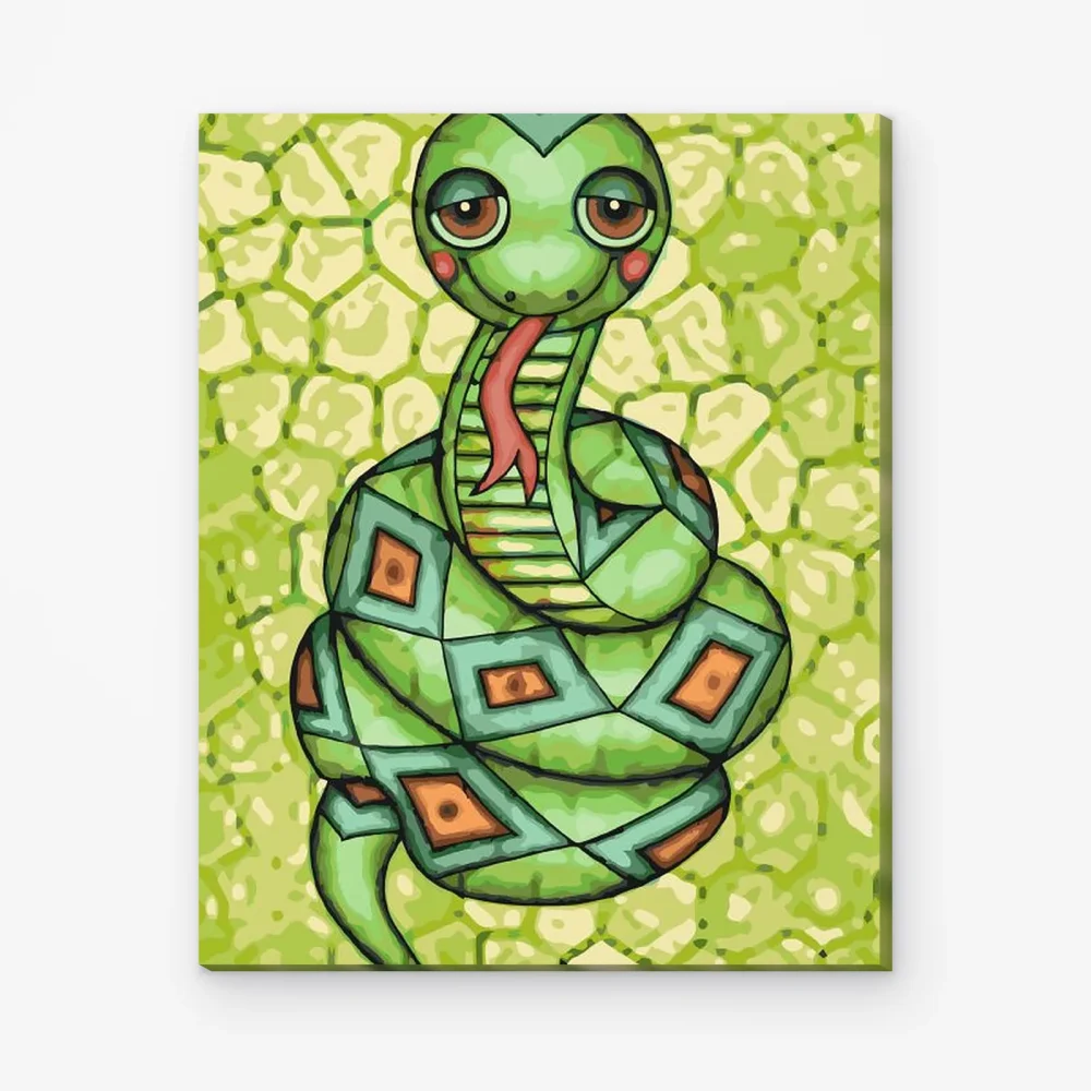 Pintar por Números - Serpiente con mejillas rojas