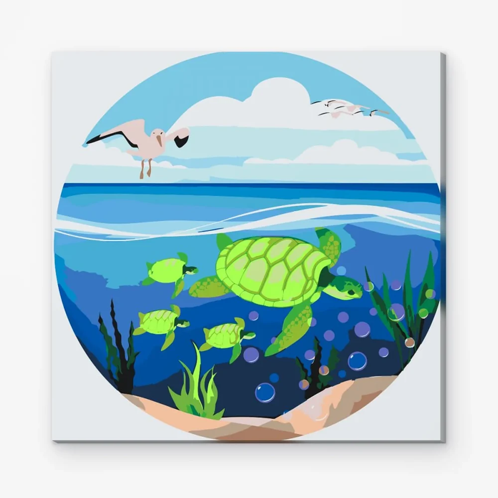 Pintar por Números - Tortugas en el mar