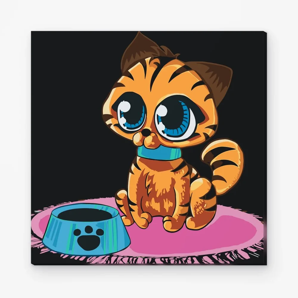 Pintar por Números - Un gato con ojos grandes