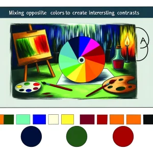 Aprende a mezclar colores opuestos para crear contrastes interesantes.
