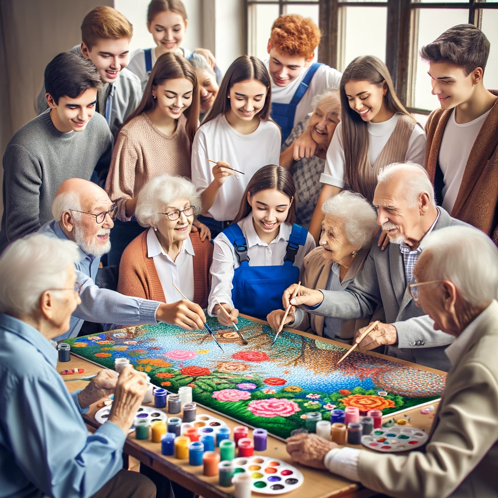 Descubre cómo Pintar por Números crea un vínculo especial entre los estudiantes de secundaria y las personas mayores