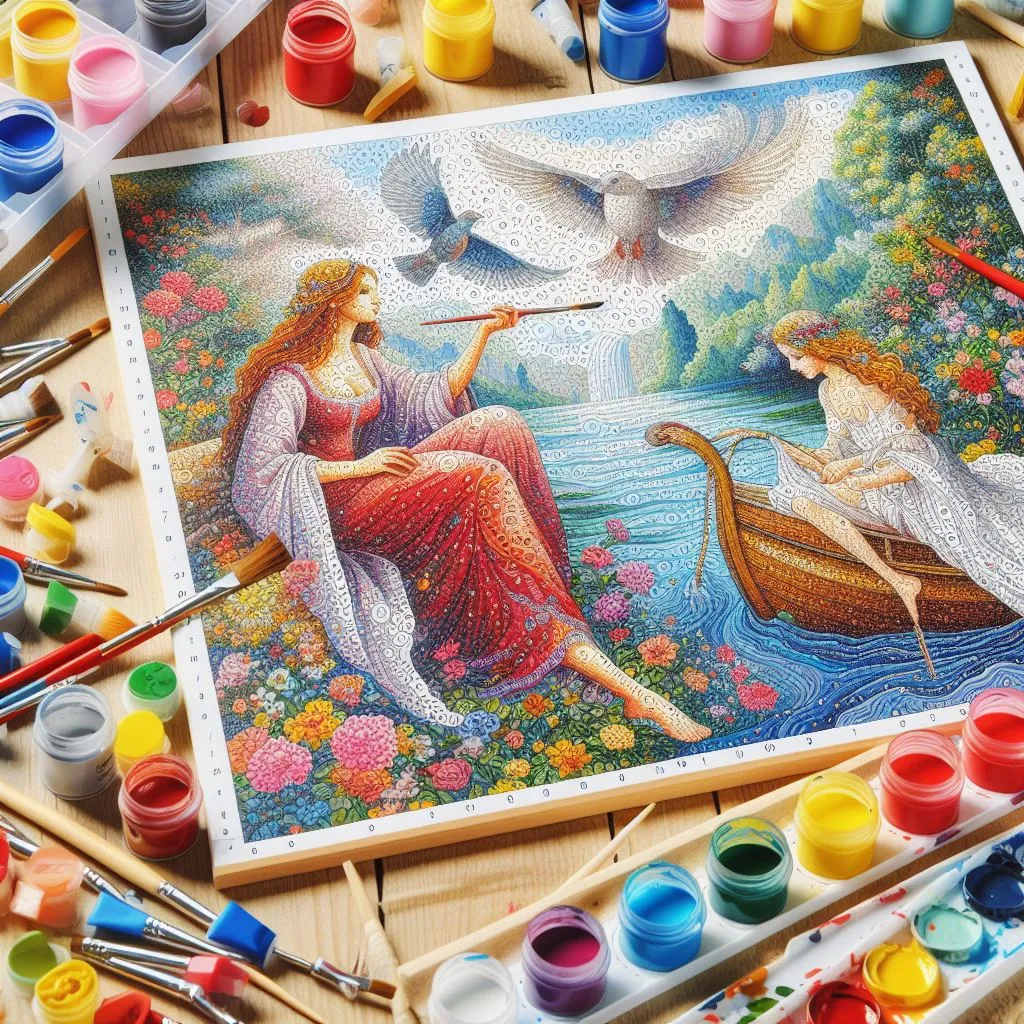 ¡Pinta con paciencia y precisión! Tómate tu tiempo para aplicar cada color con cuidado y precisión, siguiendo las líneas marcadas en el lienzo.