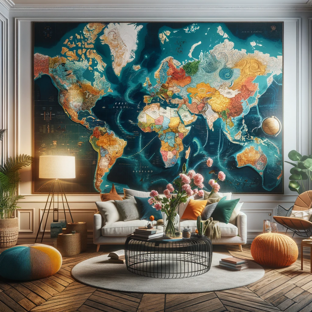 Explorando las opciones de diseño con mapamundi para tu pared