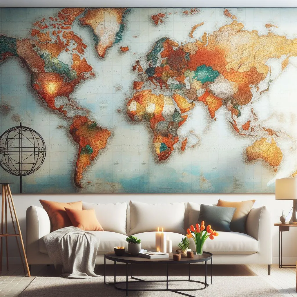 Ideas creativas para incorporar un mapamundi en la decoración de tu pared