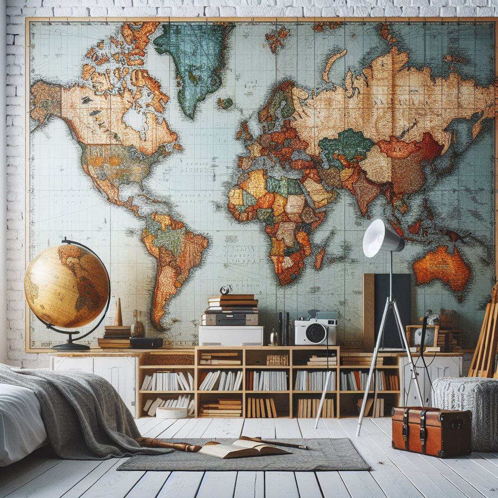 Inspiración y consejos para una decoración de pared única con mapamundi