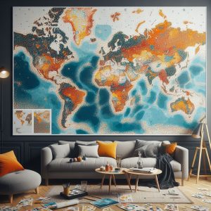 Descubre las ventajas de la decoración con mapamundis pintados por números